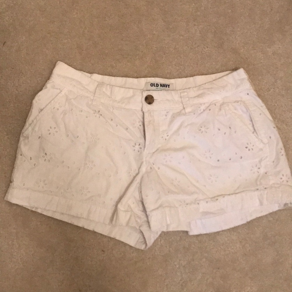 White Eyelet Shorts